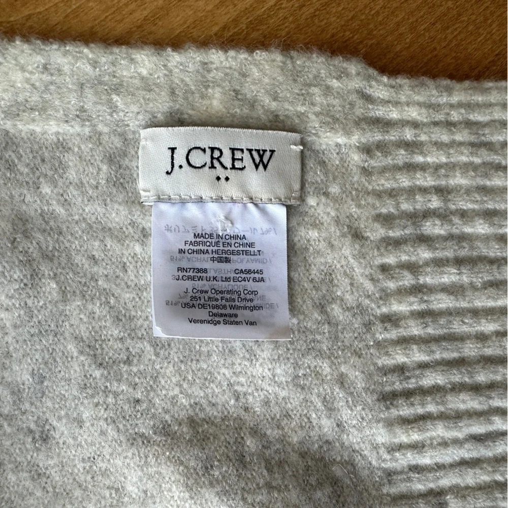 J. Crew Beige Wool Blend Scarf, One Size